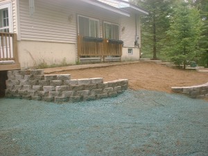 Small Retaining Wall and New Lawn in Ossipee, NH