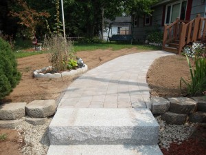 New Walkway and Granite Steps in Raymond, NH